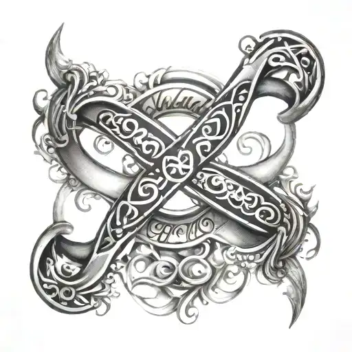 infinity symbol with names incorporated tattoo design idea