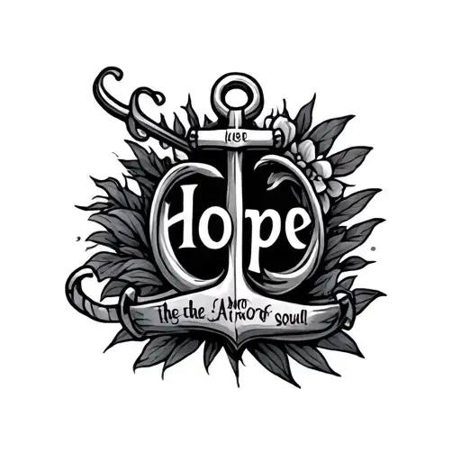 Hope is the anchor of the soul tattoo design idea