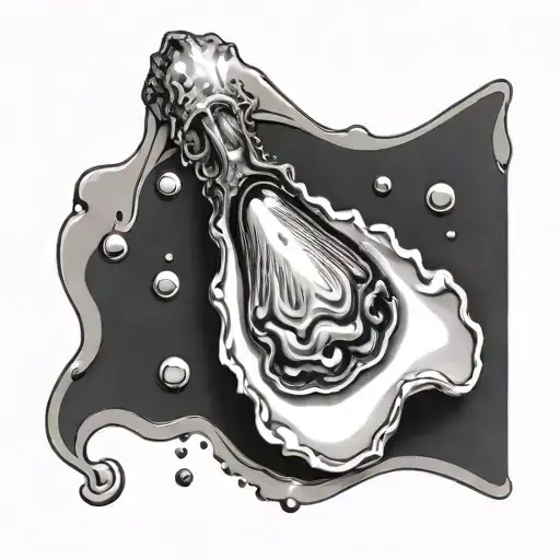 oyster with caviar tattoo design idea
