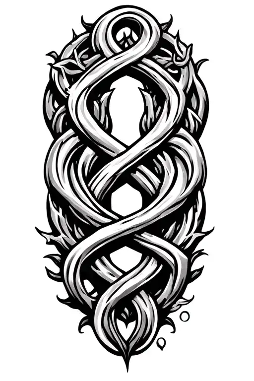 celtic knot made of vines growing tattoo design idea