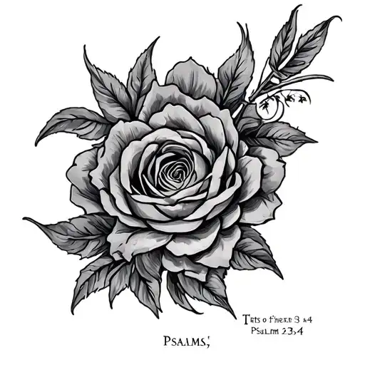 psalms 23:4 tattoo design idea