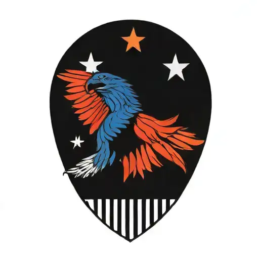 Flag and Eagle tattoo design idea