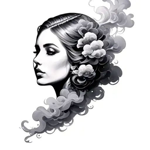 Coverup Clouds and Smoke tattoo design idea