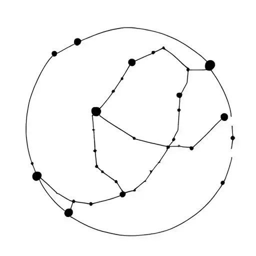 minimalist aries constellation tattoo design idea