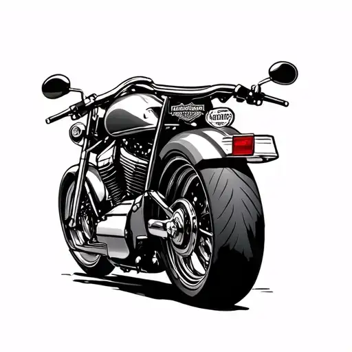 HARLEY DAVIDSON street rod leaning tattoo design idea