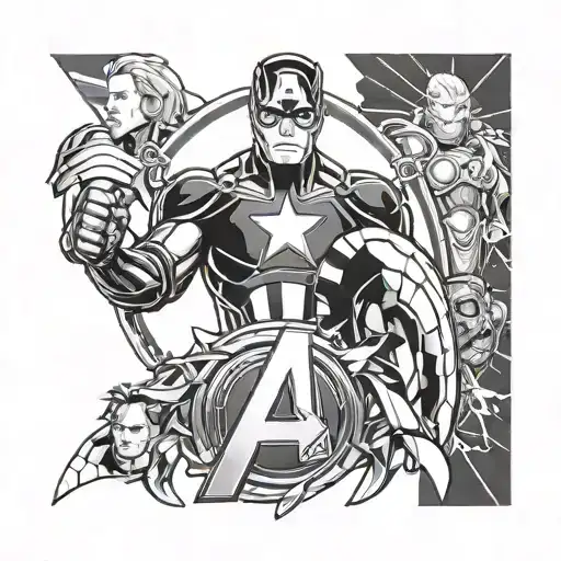 logo avengers tattoo design idea