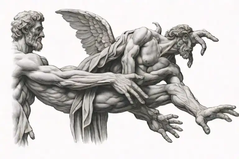 creation of adam parents version which shows years tattoo design idea