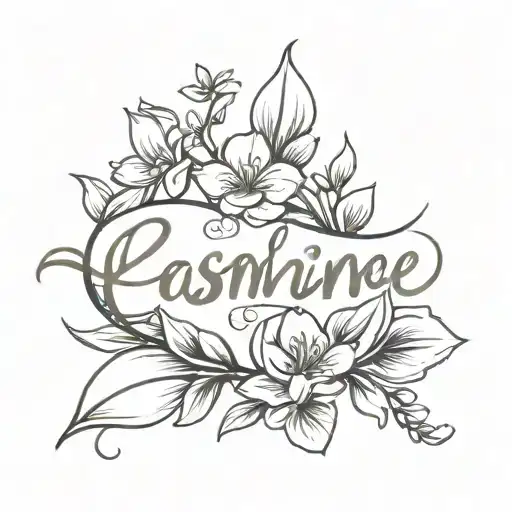Jasmine Cursive font tattoo design idea