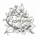 Jasmine Cursive font tattoo design idea
