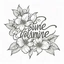 Jasmine Cursive font tattoo design idea