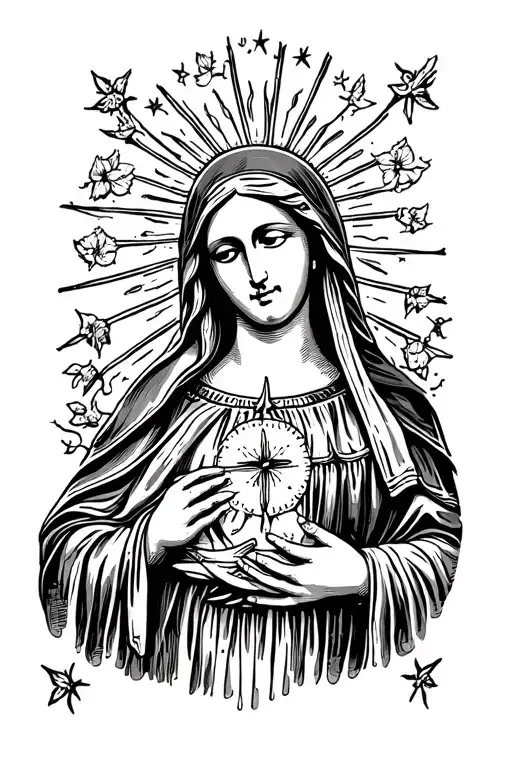 Virgin Mary tattoo design idea