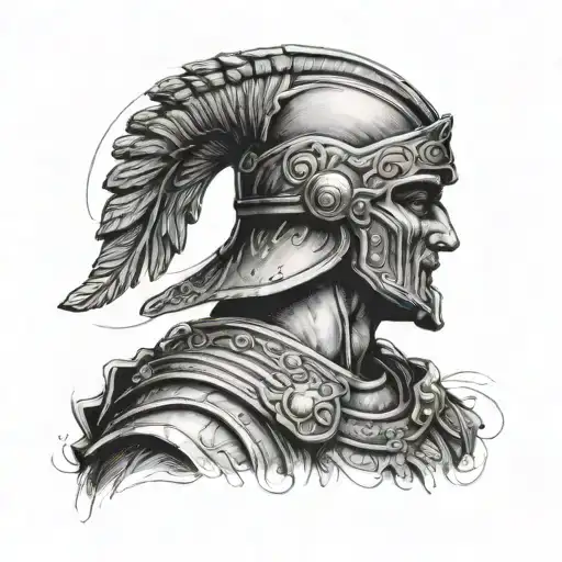 ancient Roman soldier or emperor tattoo design idea