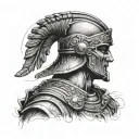ancient Roman soldier or emperor tattoo design idea