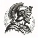 ancient Roman soldier or emperor tattoo design idea