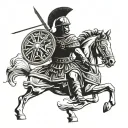 ancient Roman soldier or emperor tattoo design idea