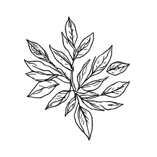 Fine line tattoo of pastina pasta and olive leaves tattoo design idea