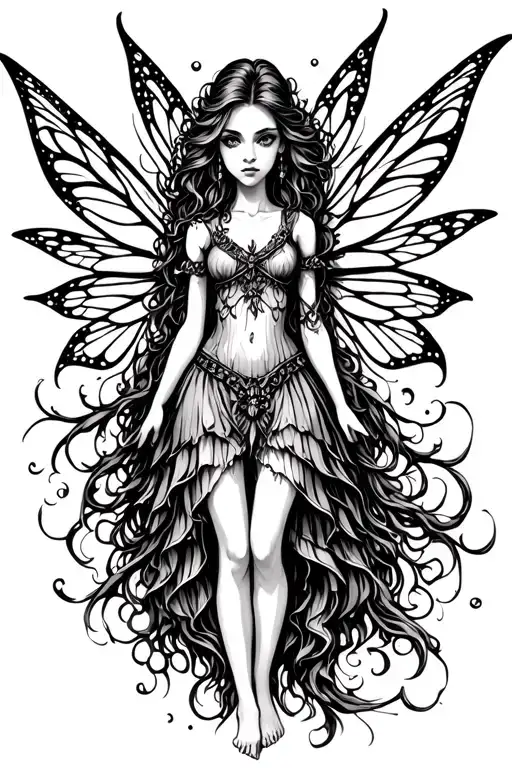 fairy character tattoo design idea