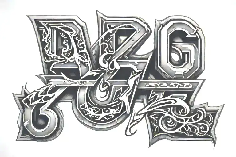 Ben Z Band letters tattoo design idea