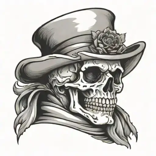 snowman with a skeleton face tattoo design idea