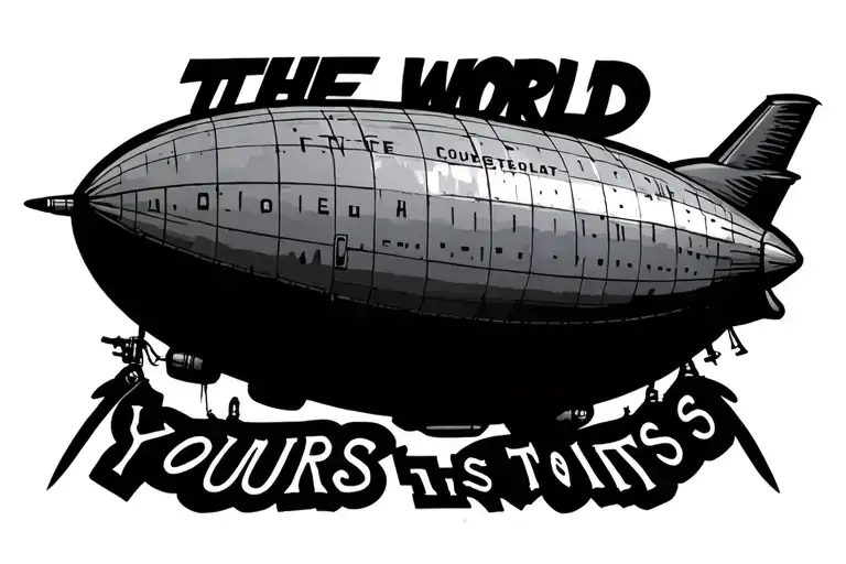 the world is yours blimp tattoo tattoo design idea