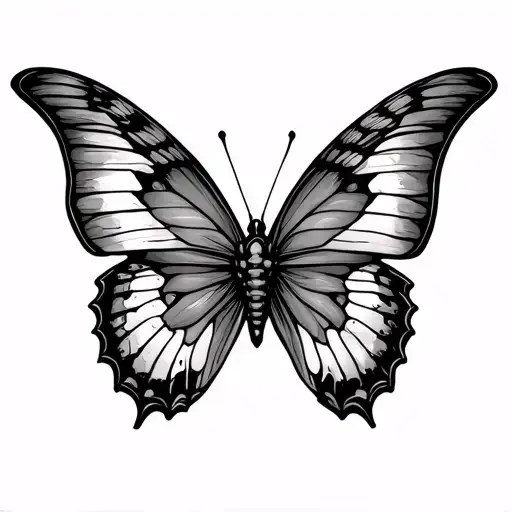 Butterfly in skeleton Rib cage tattoo design idea