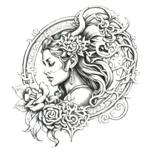 Freya goddess tattoo design idea