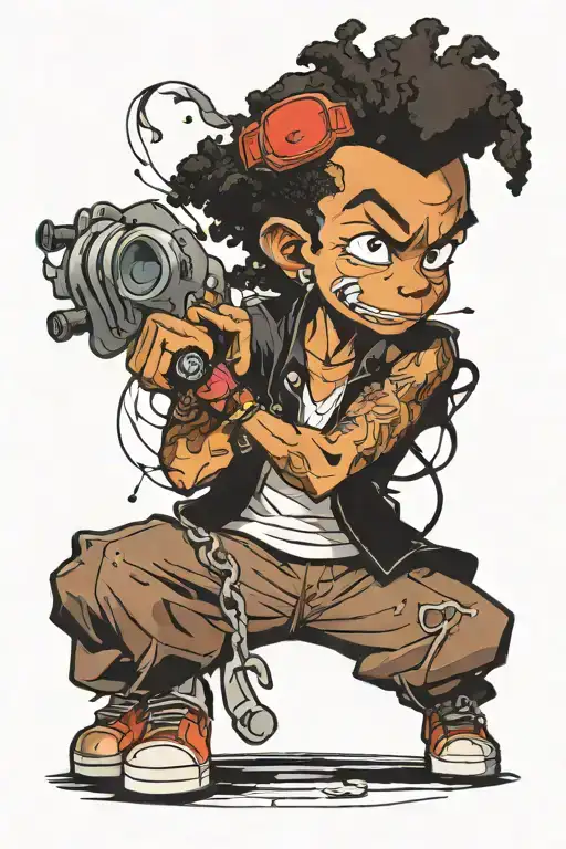 boondocks character tattoo design idea