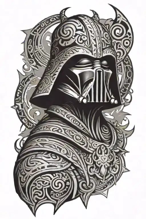 star wars, villain, tribal pattern tattoo design idea
