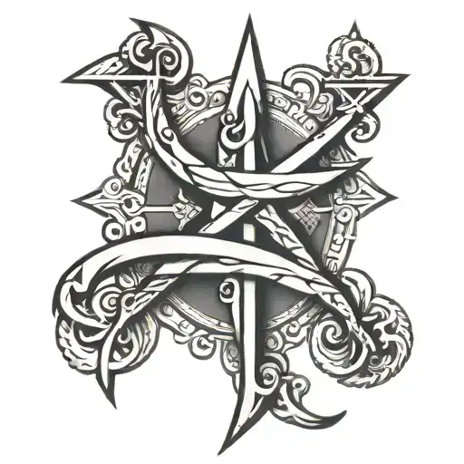 chi rho alpha and omega tattoo design idea
