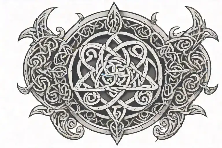 norse word for dawn in a celtic knot tattoo design idea