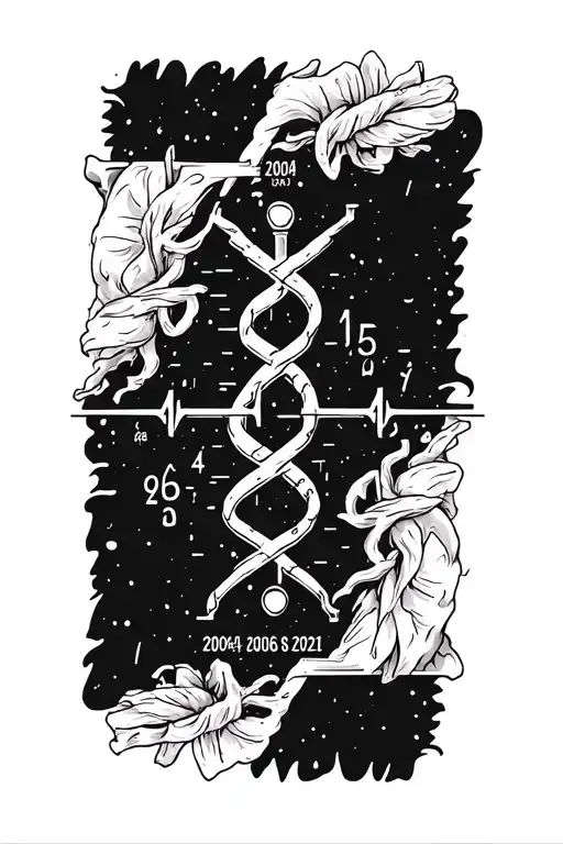 Need a piece for outer lower arm.  Coordinates with EKG symbol.  3 dates 2004,2006 and 2021 and the coordinates  tattoo design idea