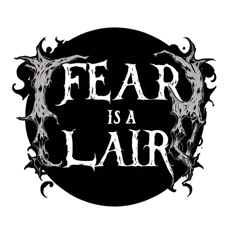 fear is a liar back tattoo design tattoo design idea