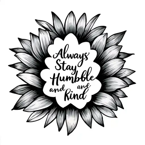 "always stay humble and kind" wildflowers tattoo design idea