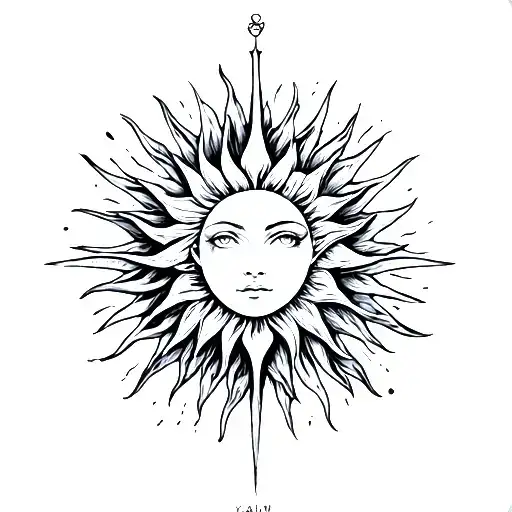 manifesting sun tarot tattoo design idea