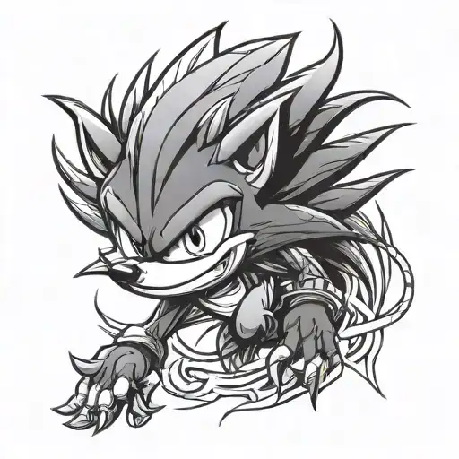 demonic shadow the hedgehog  tattoo design idea