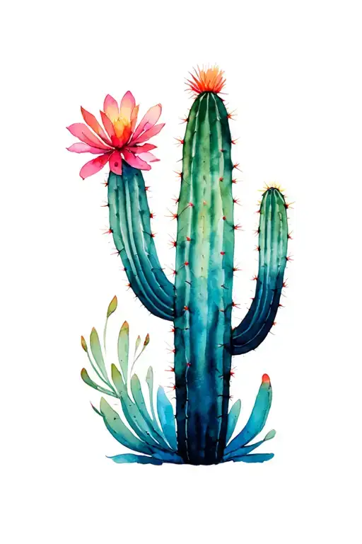 arizona cactus tattoo design idea
