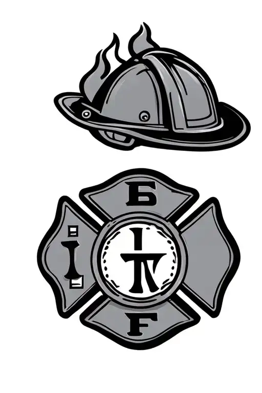 IAFF Logo with Fire Helmet tattoo design idea