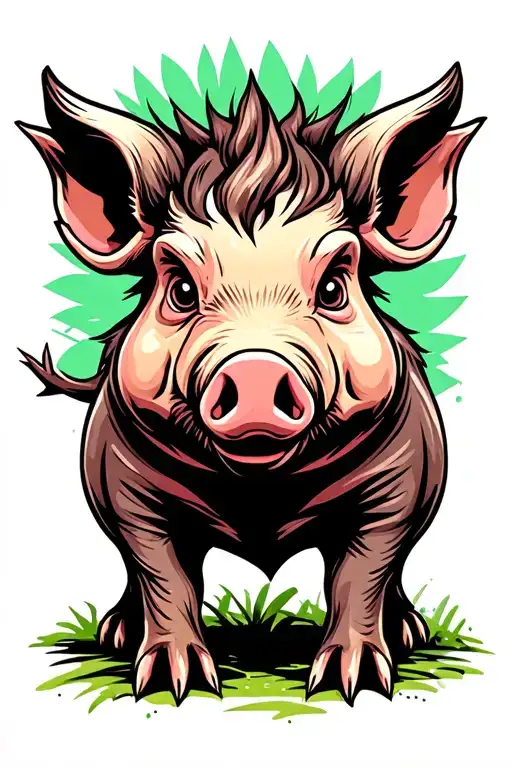 Wildboar piglet tattoo design idea