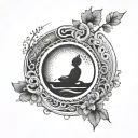 simple buddhist enso circle of life tattoo design idea