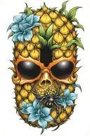 pineapple spider tattoo design idea