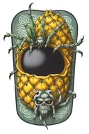 pineapple spider tattoo design idea
