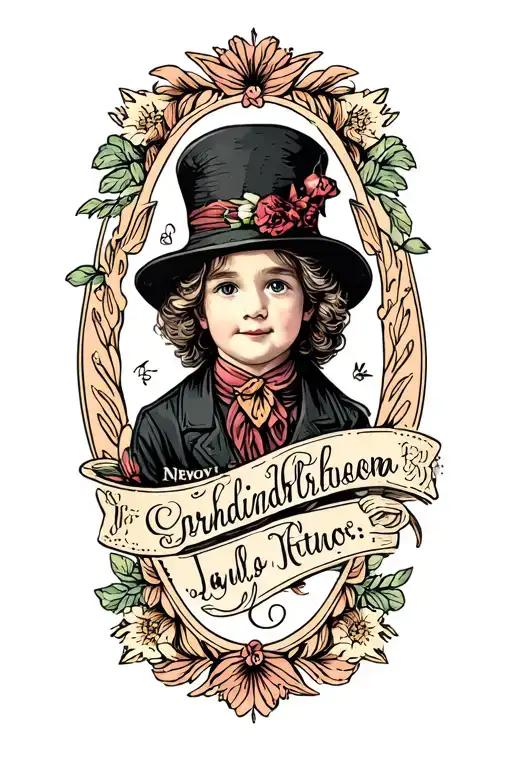 grandchildren names incorporated into the design tattoo design idea