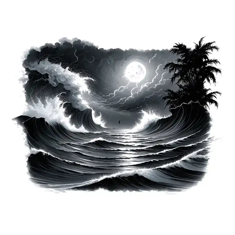 weathering the storm in the ocean and making through the other side tattoo design idea
