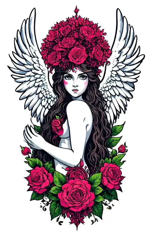 Poison Tree and Angel tattoo design idea