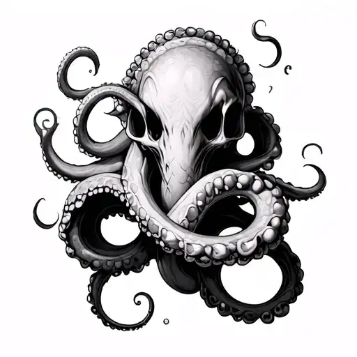 tentacle wrapping around objects  tattoo design idea