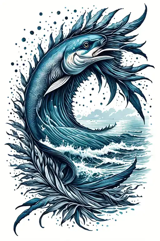 Ocean Theme tattoo design idea