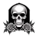 filigree and skull tattoo design idea