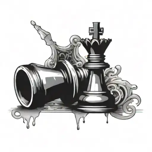 queen chess piece tattoo design idea