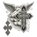 Fear God Cross Clouds tattoo design idea