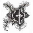 Fear God Cross Clouds tattoo design idea